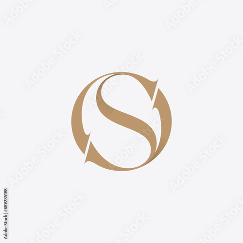 Alphabet letters monogram icon logo OS or SO