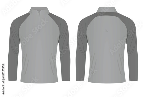 Grey  fleece long sleeve. vector