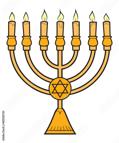 Menorah and Hanukkah Vector for Jews