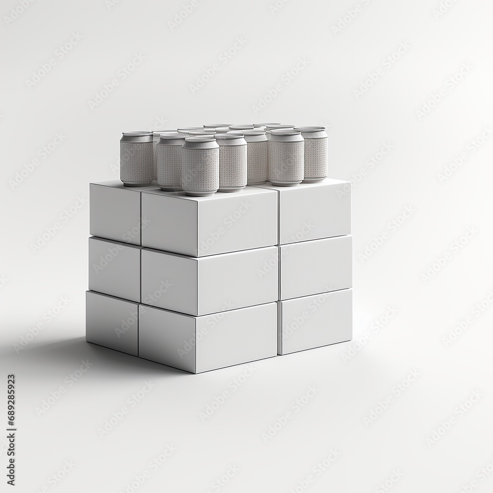 Obraz premium Mockup of packaging cans