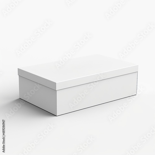 Mockup is a white cardboard or paper box on a white background