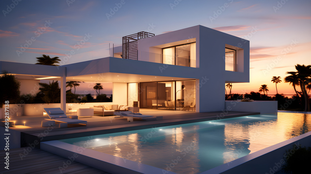 Fototapeta premium Villa with pool for relaxation