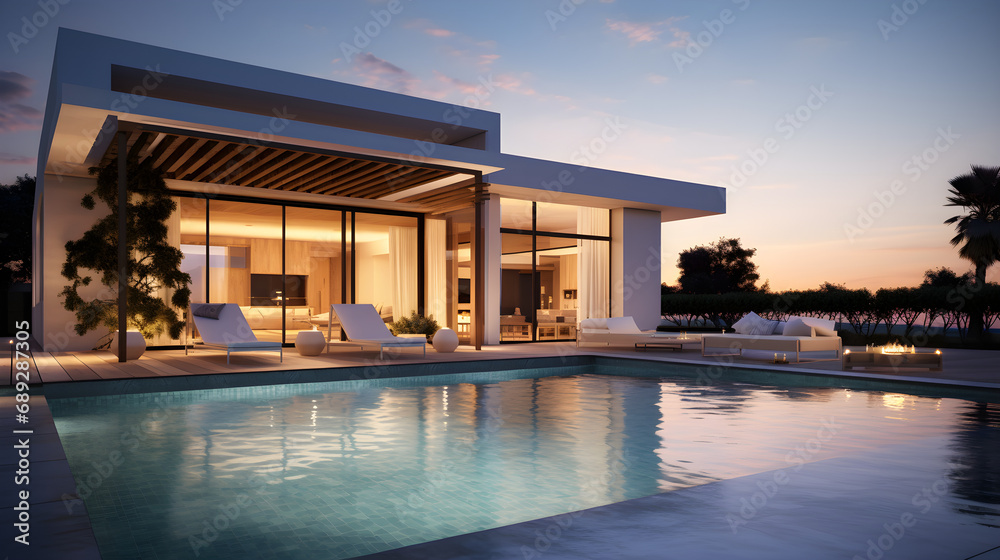 Obraz premium Villa with pool for relaxation