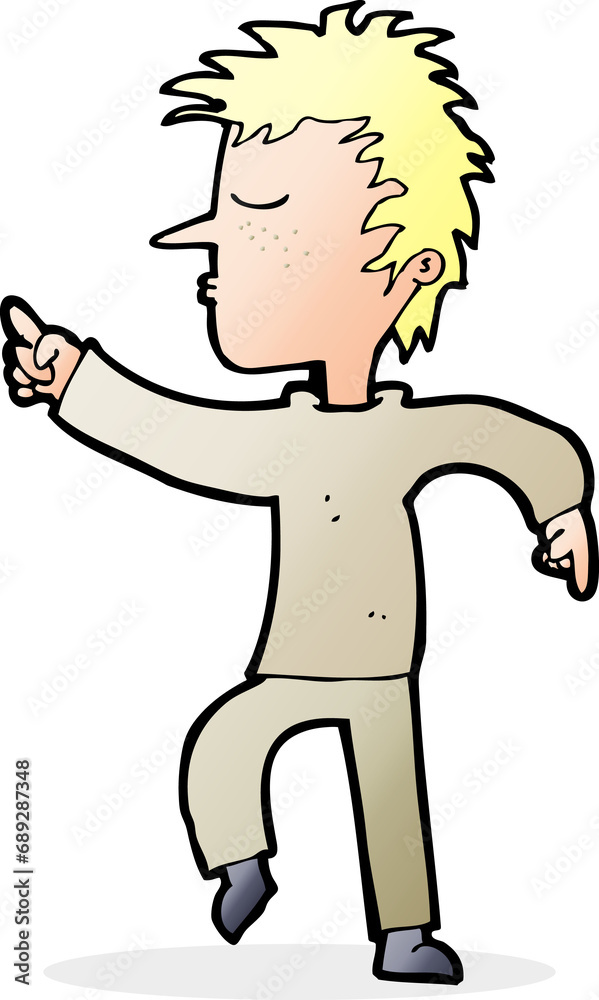 cartoon man pointing