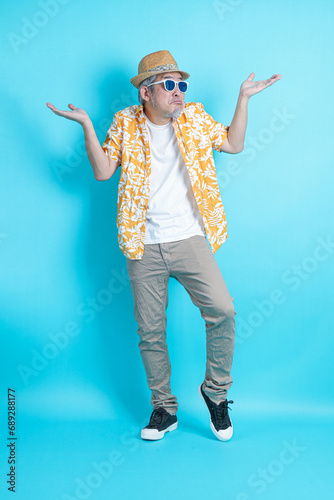 Asian energetic senior man