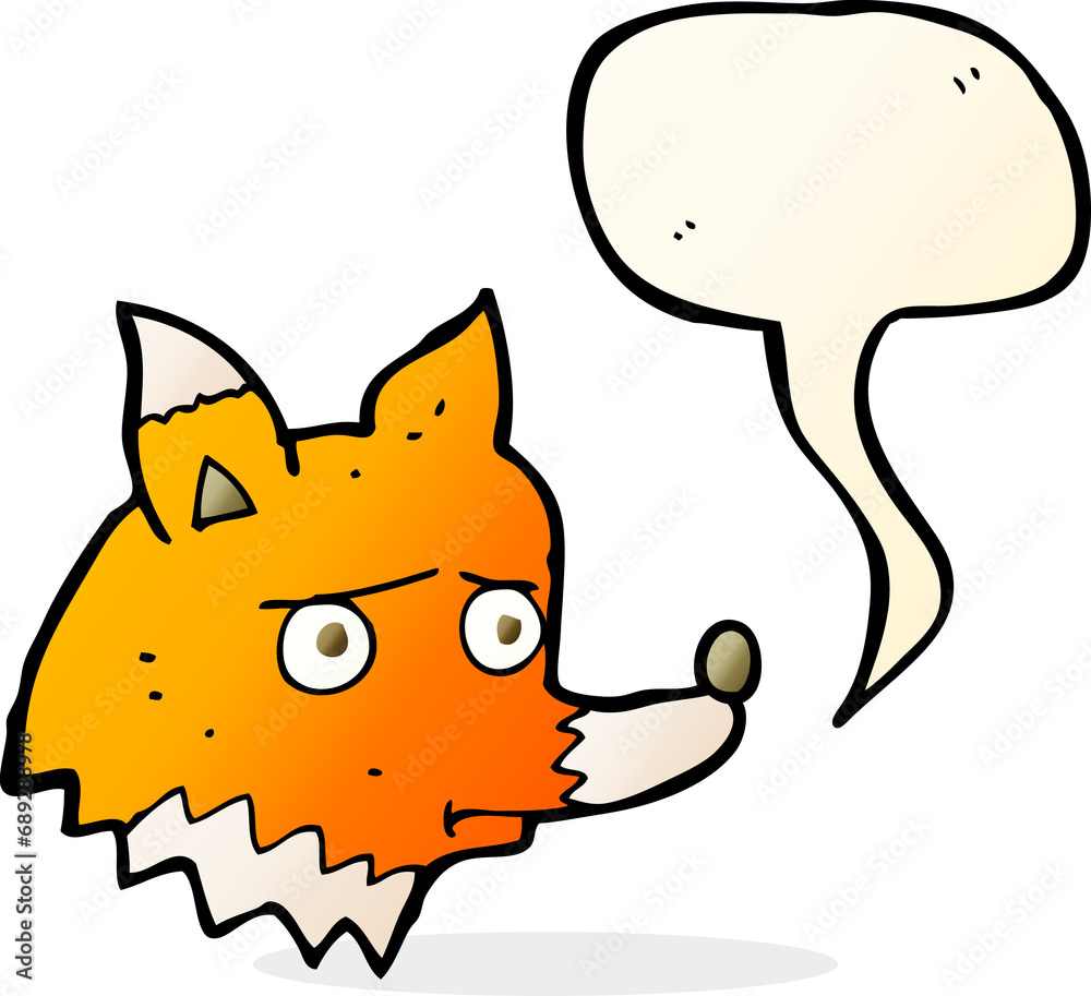 cartoon unhappy fox with speech bubble cartoon unhappy fox with speech bubble