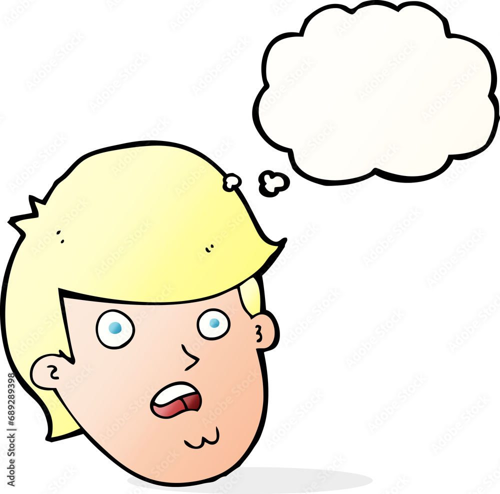 cartoon man with big chin with thought bubble cartoon man with big chin with thought bubble