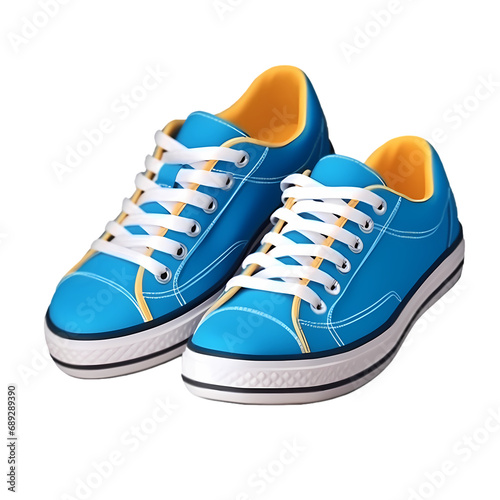 Blue sneakers isolated on transparent background