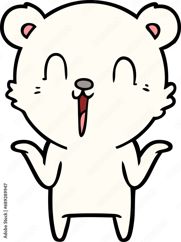 happy cartoon polar bear with no worries happy cartoon polar bear with no worries