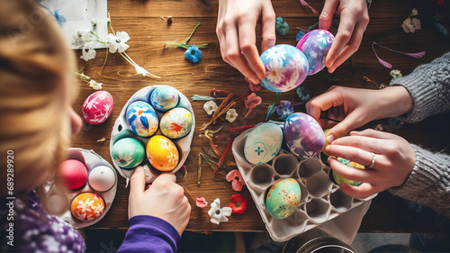 Hand-Painted Easter Eggs, Artistic Springtime Activity