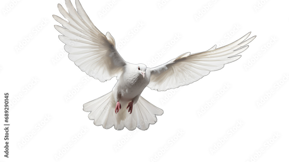 Obraz premium white dove isolated on transparent background