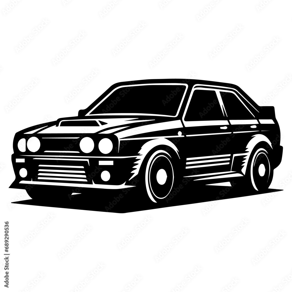 Black color car vector silhouette, car vector illustration, a simple car icon vector