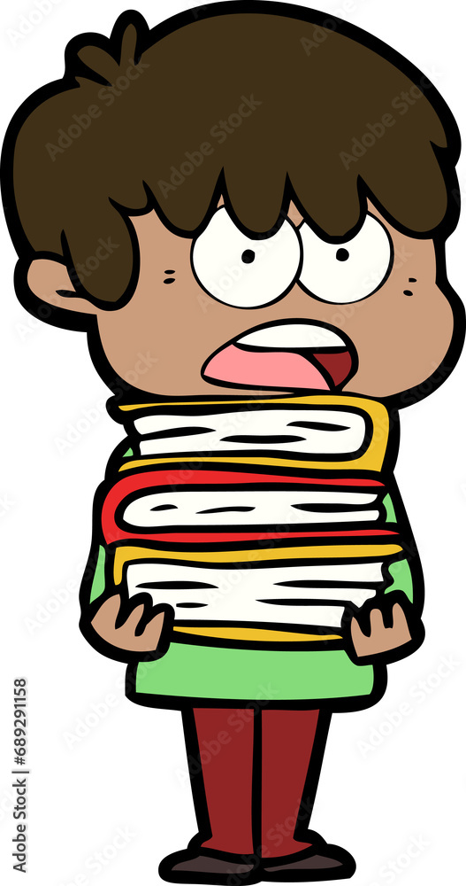 Fototapeta premium worried cartoon boy