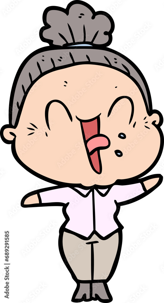 cartoon happy old woman cartoon happy old woman
