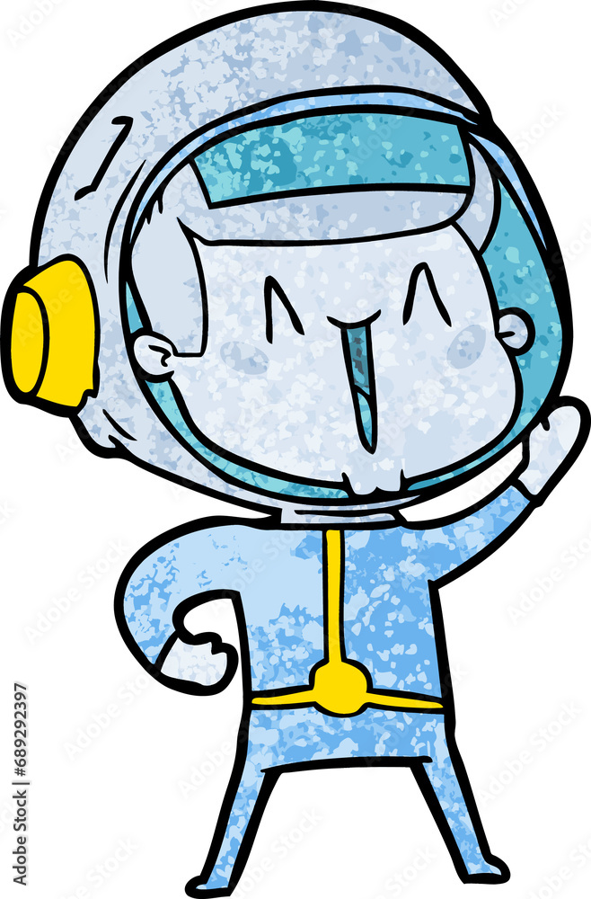 Fototapeta premium happy cartoon astronaut
