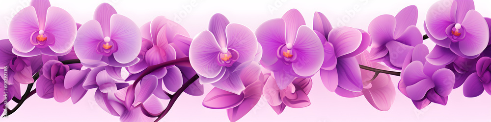 Fototapeta premium simple illustration of orchid flowers background banner