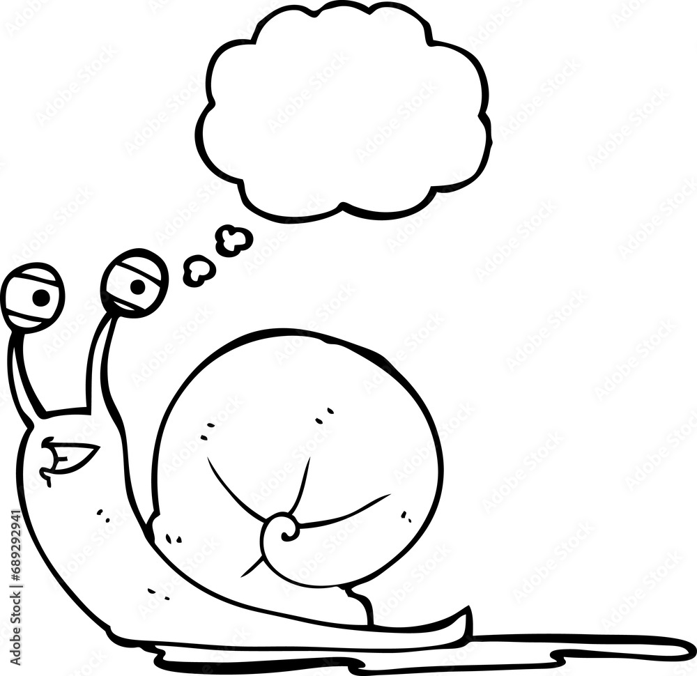 freehand drawn thought bubble cartoon snail freehand drawn thought bubble cartoon snail