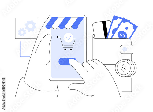 Making payments online isolated cartoon vector illustrations.