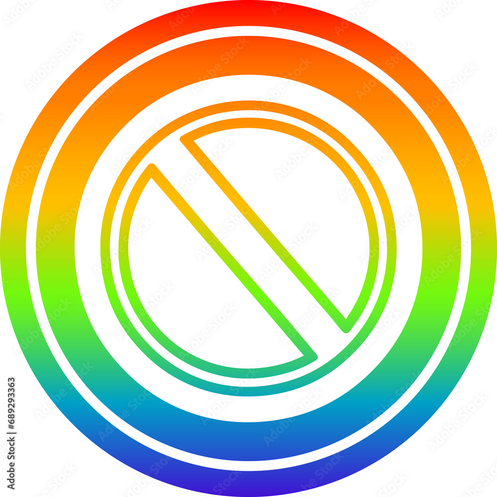 generic stop circular icon with rainbow gradient finish