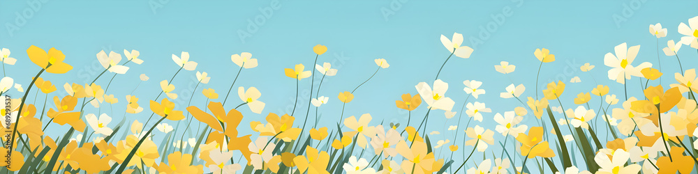 simple illustration of wildflowers background banner simple illustration of wildflowers background banner