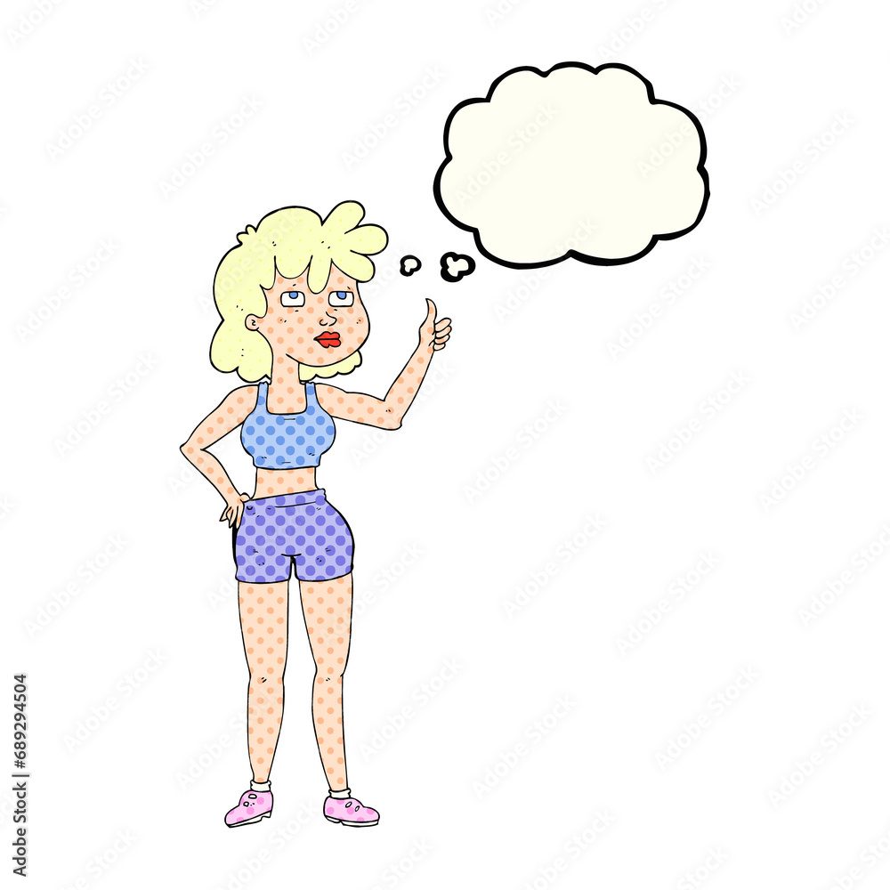 freehand drawn thought bubble cartoon gym woman freehand drawn thought bubble cartoon gym woman