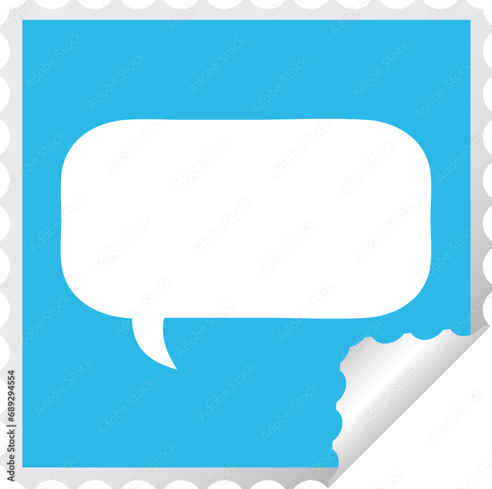 square peeling sticker cartoon of a speech bubble square peeling sticker cartoon of a speech bubble