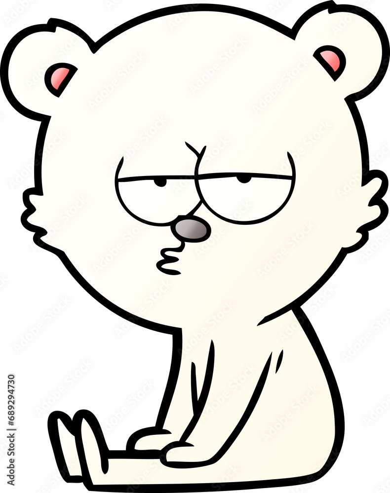 bored polar bear cartoon sitting bored polar bear cartoon sitting