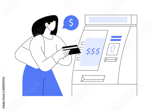 Use ATM isolated cartoon vector illustrations.