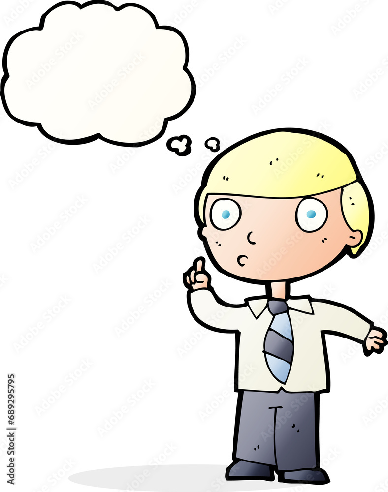 cartoon school boy with thought bubble cartoon school boy with thought bubble