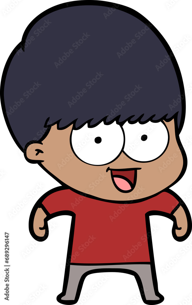 happy cartoon boy