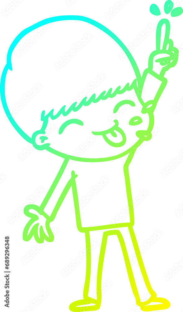 cold gradient line drawing of a happy cartoon boy cold gradient line drawing of a happy cartoon boy