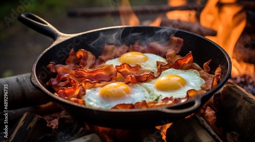 Cooking a Delicious Breakfast Over a Campfire