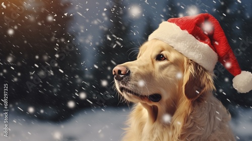 A Festive Pup in a Snowy Wonderland