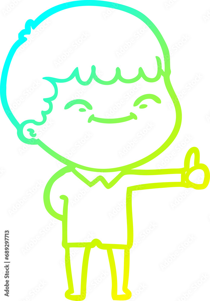 cold gradient line drawing of a cartoon happy boy cold gradient line drawing of a cartoon happy boy