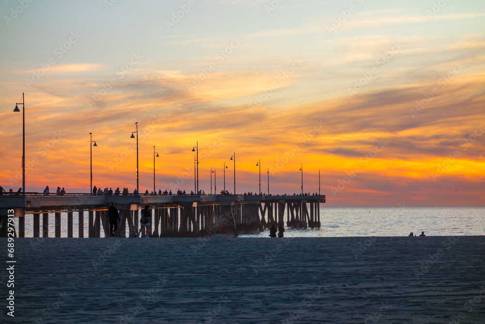 Sunset at the Venice Beach Fishing Pier in Los Angeles, CA