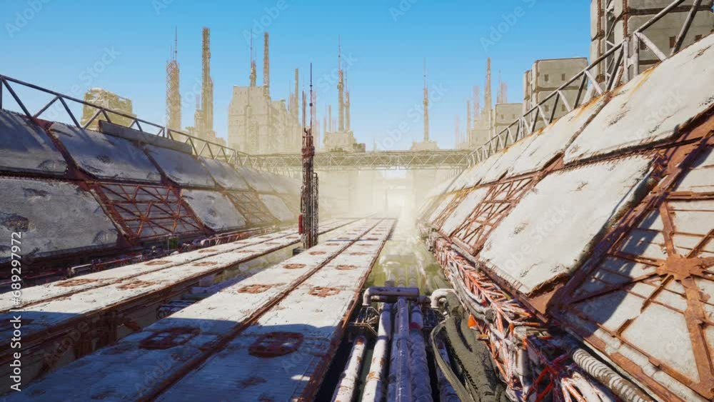 Oil and Gas Production slots of Rust pipe on platform Oil and Gas Production slots of Rust pipe on platform
