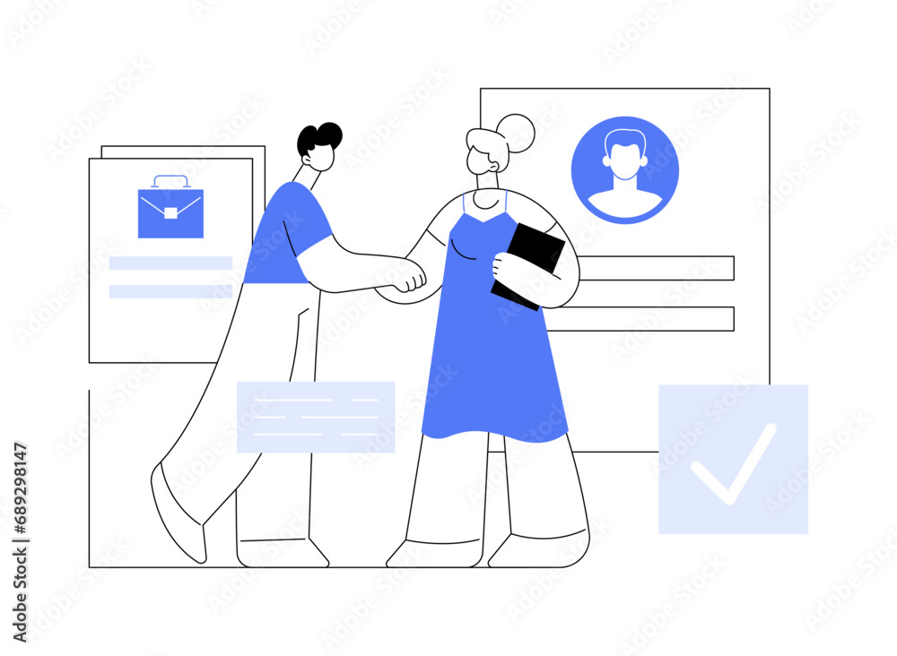 Accepting to work isolated cartoon vector illustrations. Accepting to work isolated cartoon vector illustrations.