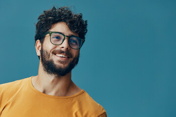 Man expression cool background young happy portrait confident adult guy person face smile