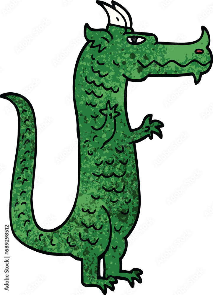 Fototapeta premium cartoon doodle magical dragon