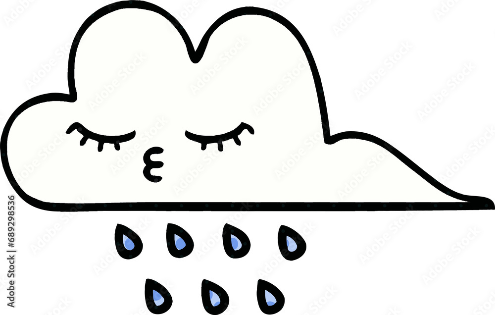 comic book style cartoon of a rain cloud comic book style cartoon of a rain cloud