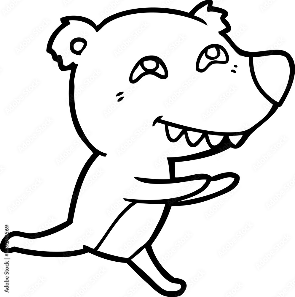 cartoon bear running
