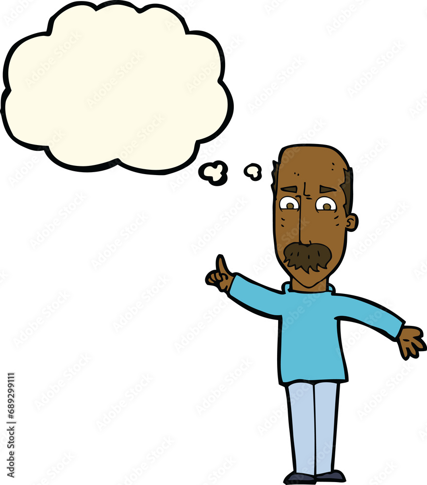 cartoon man issuing stern warning with thought bubble cartoon man issuing stern warning with thought bubble