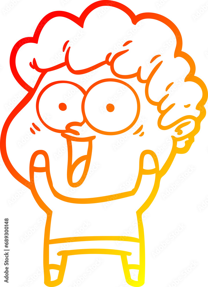 warm gradient line drawing of a cartoon happy man warm gradient line drawing of a cartoon happy man