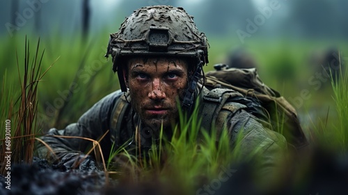 soldier with rifle