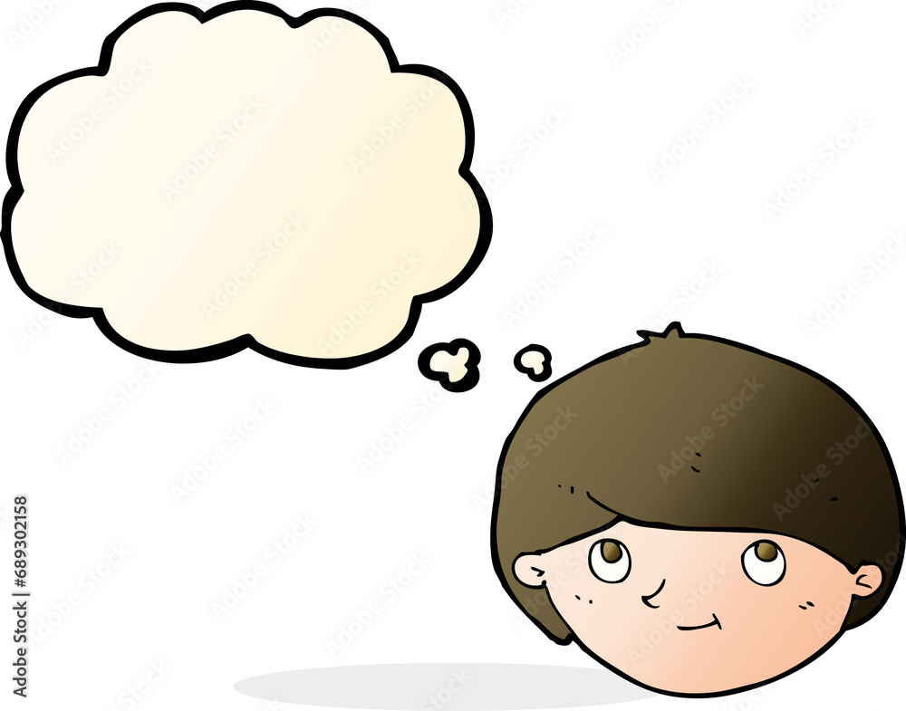cartoon happy man with thought bubble cartoon happy man with thought bubble