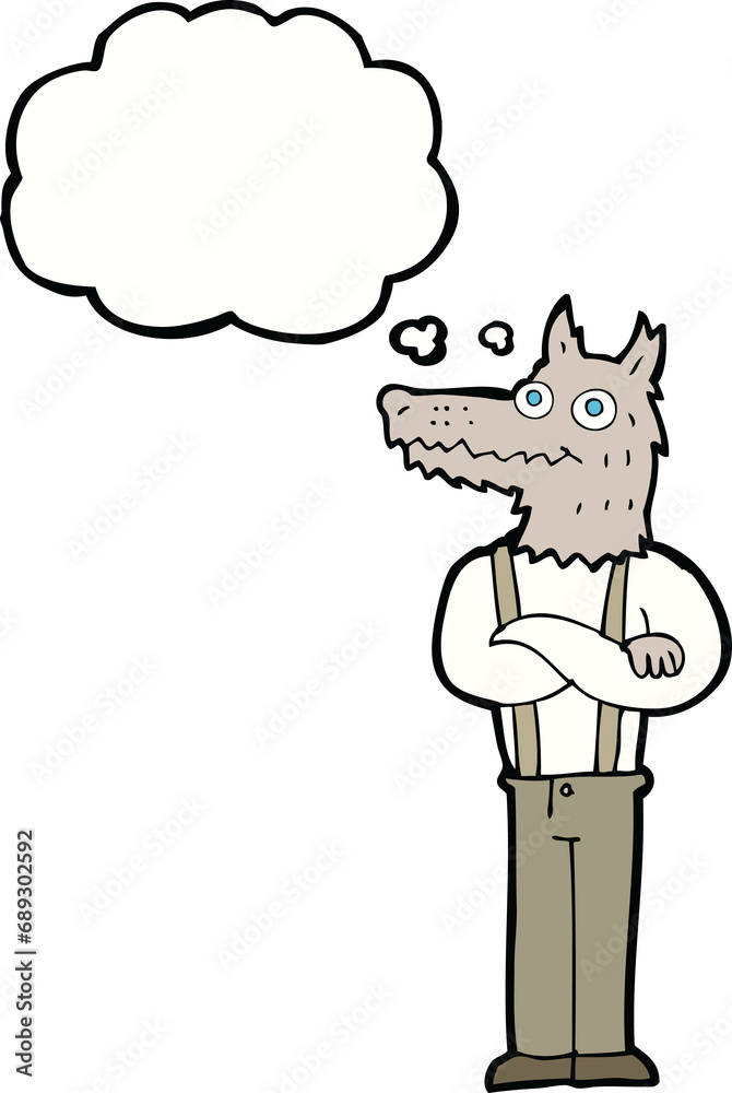 cartoon funny werewolf with thought bubble cartoon funny werewolf with thought bubble