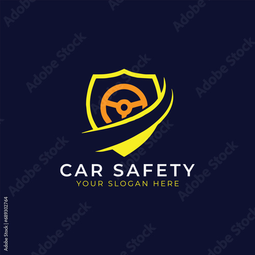 car rental insurance safety and car repairing detailing logo design vector format