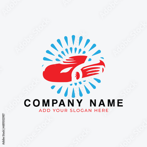 car rental insurance safety and car repairing detailing logo design vector format