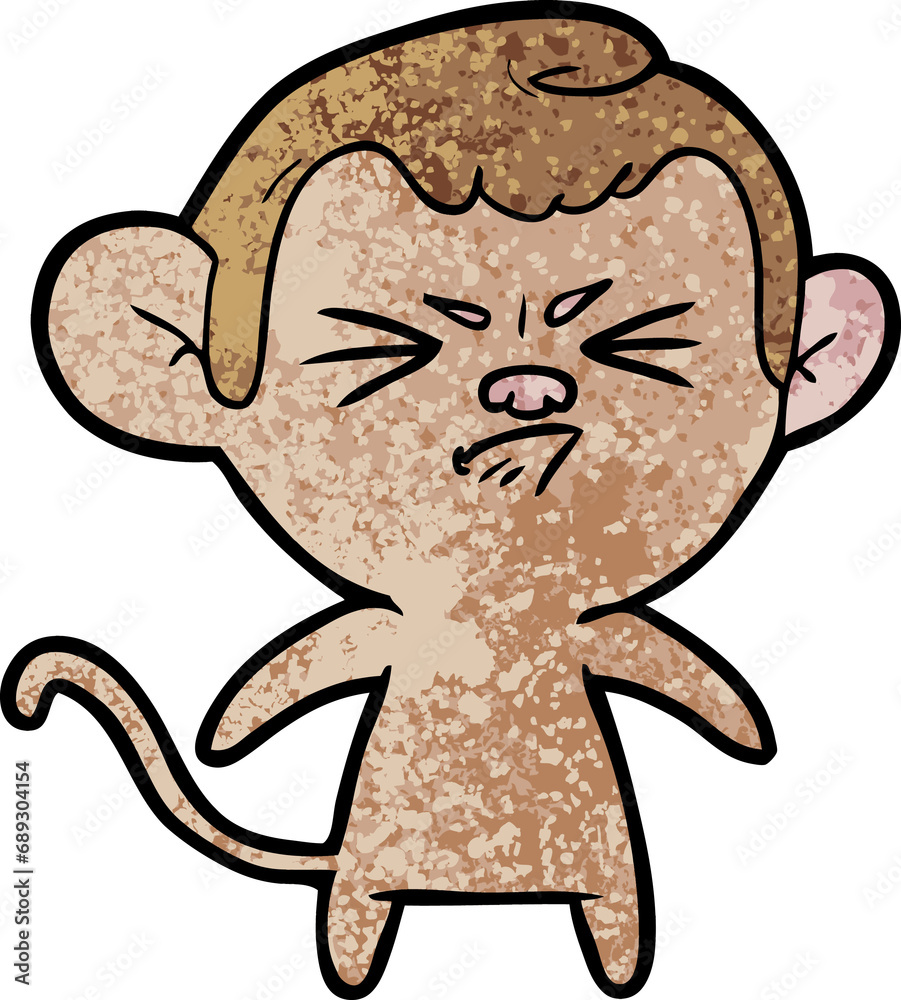 Obraz premium cartoon angry monkey