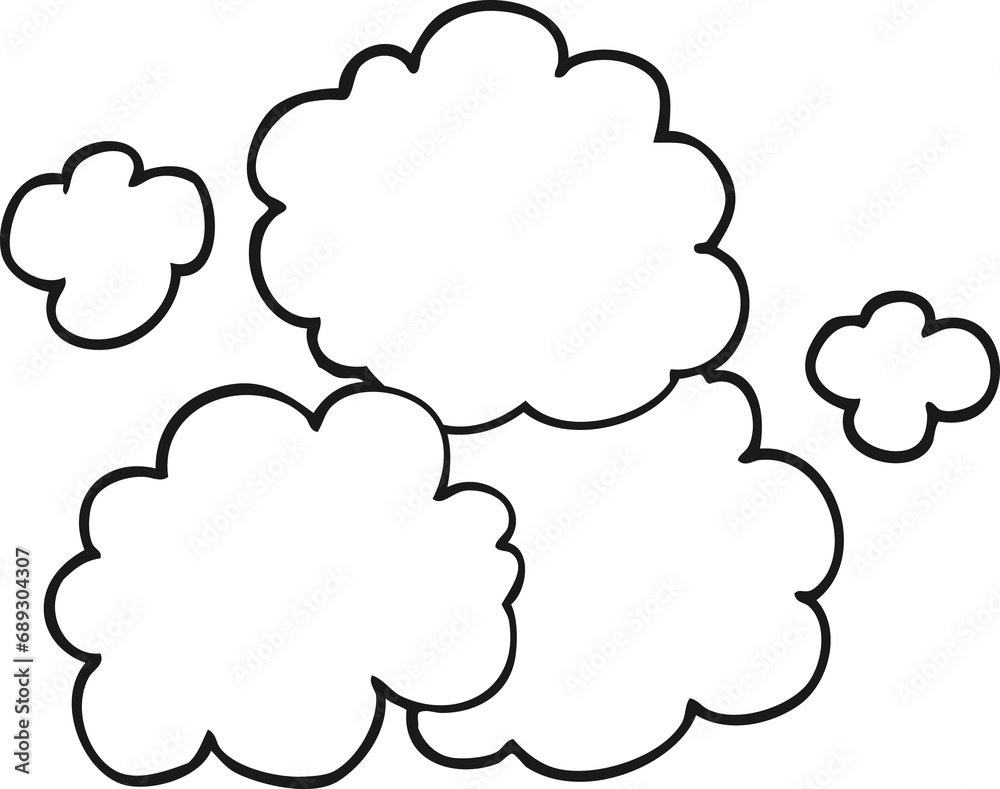 freehand drawn black and white cartoon smoke cloud freehand drawn black and white cartoon smoke cloud